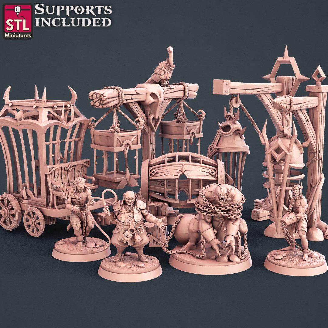 3D Printed STL Miniatures Slave Merchant Set 28 - 32mm War Gaming D&D (Online Only)
