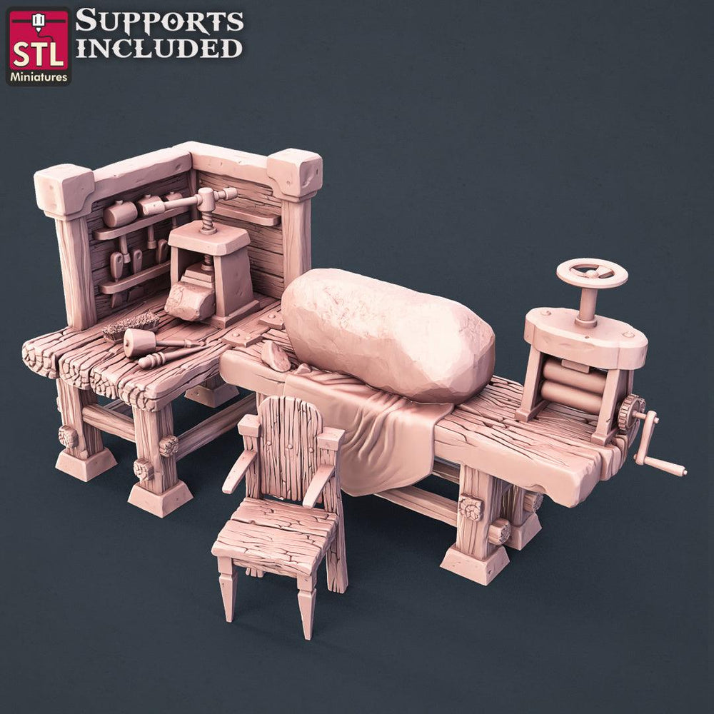 3D Printed STL Miniatures Stone Carver Set 28 - 32mm War Gaming D&D (Online Only)