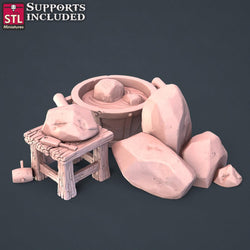3D Printed STL Miniatures Stone Carver Set 28 - 32mm War Gaming D&D (Online Only)