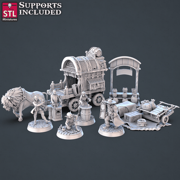 3D Printed STL Miniatures Street Gambler Set | 28 - 32mm War Gaming D&D (Online Only)