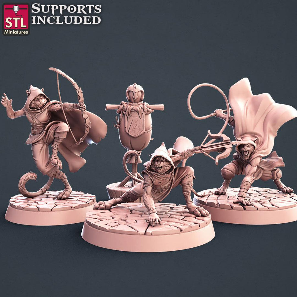3D Printed STL Miniatures Tabaxi Assassins Set 28 - 32mm War Gaming D&D (Online Only)