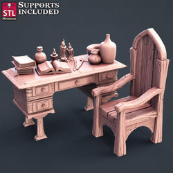 3D Printed STL Miniatures Tattoo Artist Set 28 - 32mm War Gaming D&D (Online Only)