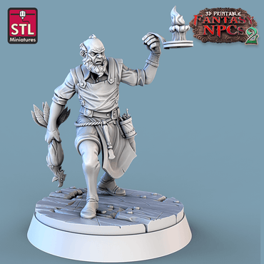 3D Printed STL Miniatures Taxidermist Set Fantasy NPC 2 | 28 - 32mm War Gaming D&D (Online Only)