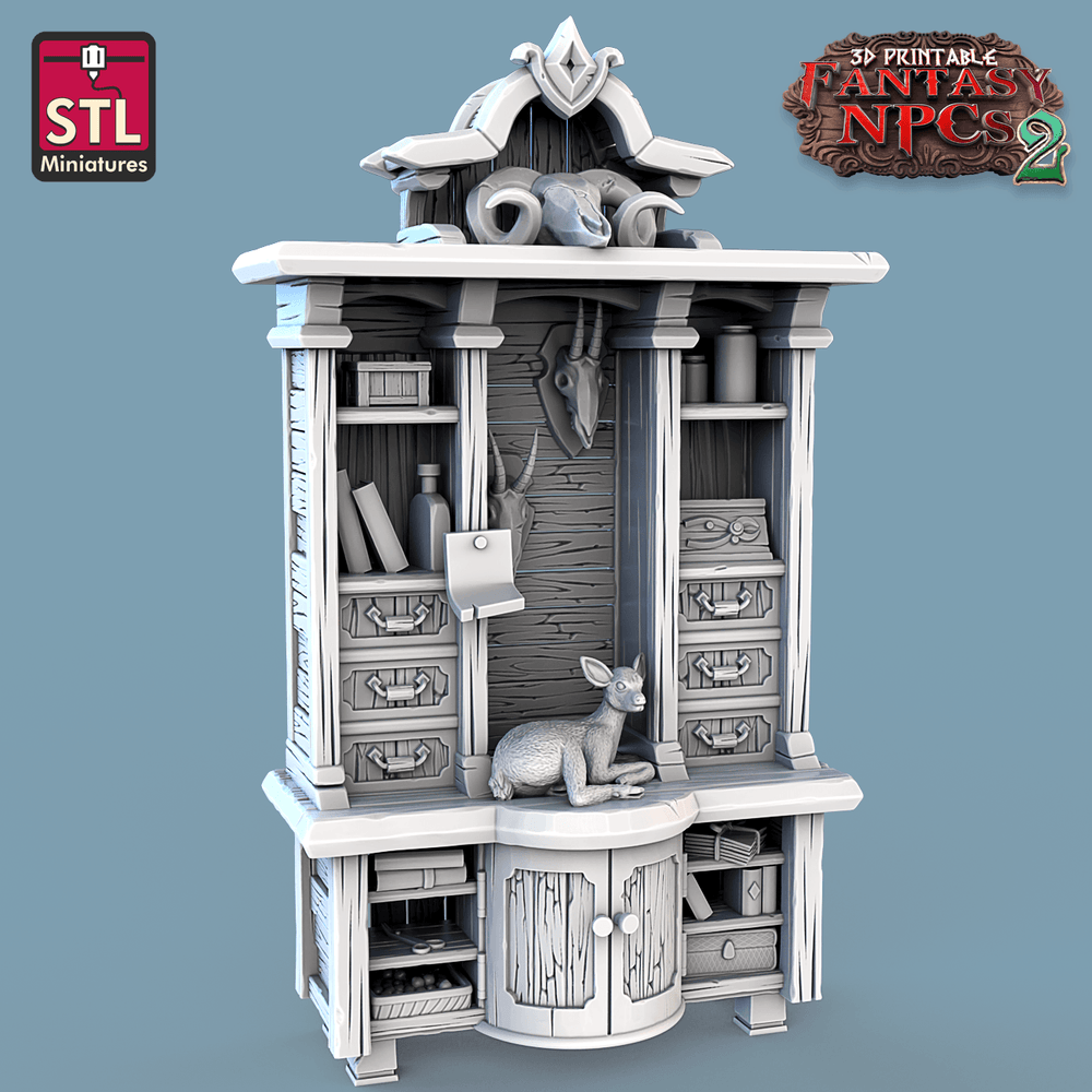 3D Printed STL Miniatures Taxidermist Set Fantasy NPC 2 | 28 - 32mm War Gaming D&D (Online Only)