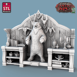 3D Printed STL Miniatures Taxidermist Set Fantasy NPC 2 | 28 - 32mm War Gaming D&D (Online Only)