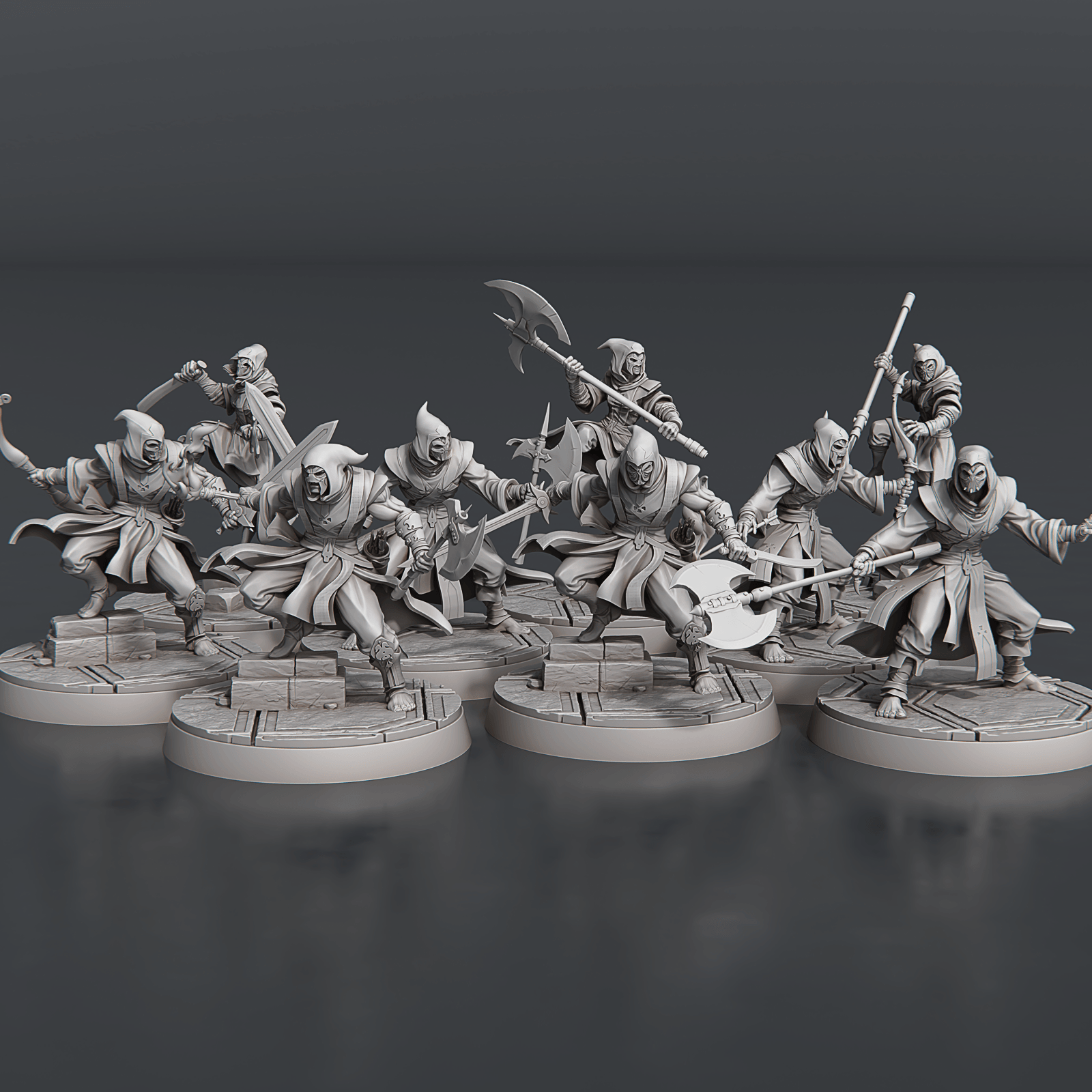 3D Printed STL Miniatures Temple Guardians Set 28 - 32mm War Gaming D&D (Online Only)