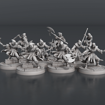 3D Printed STL Miniatures Temple Guardians Set 28 - 32mm War Gaming D&D (Online Only)