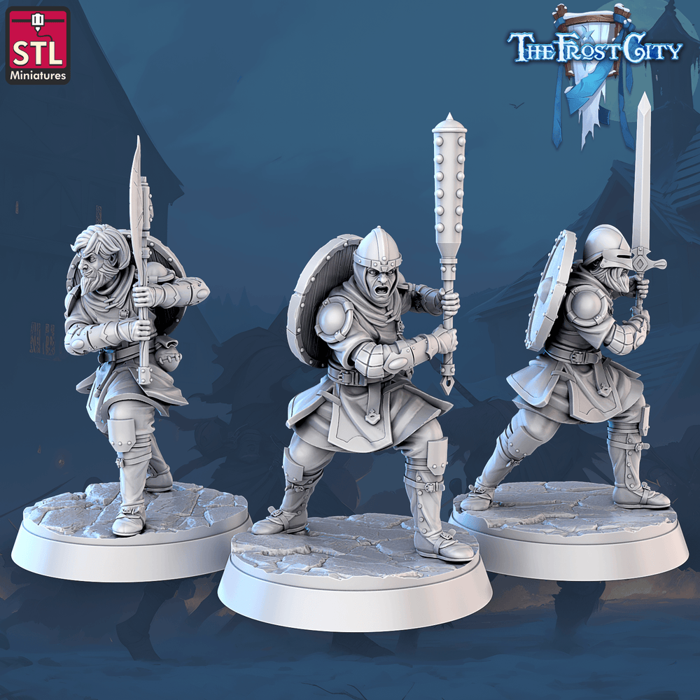 3D Printed STL Miniatures The Frost City Army Knights - Modular 28 - 32mm War Gaming D&D (Online Only)