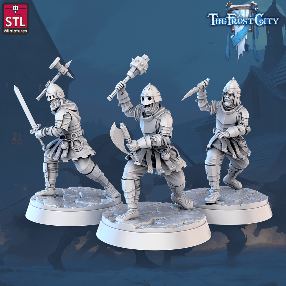 3D Printed STL Miniatures The Frost City Army Knights - Modular 28 - 32mm War Gaming D&D (Online Only)