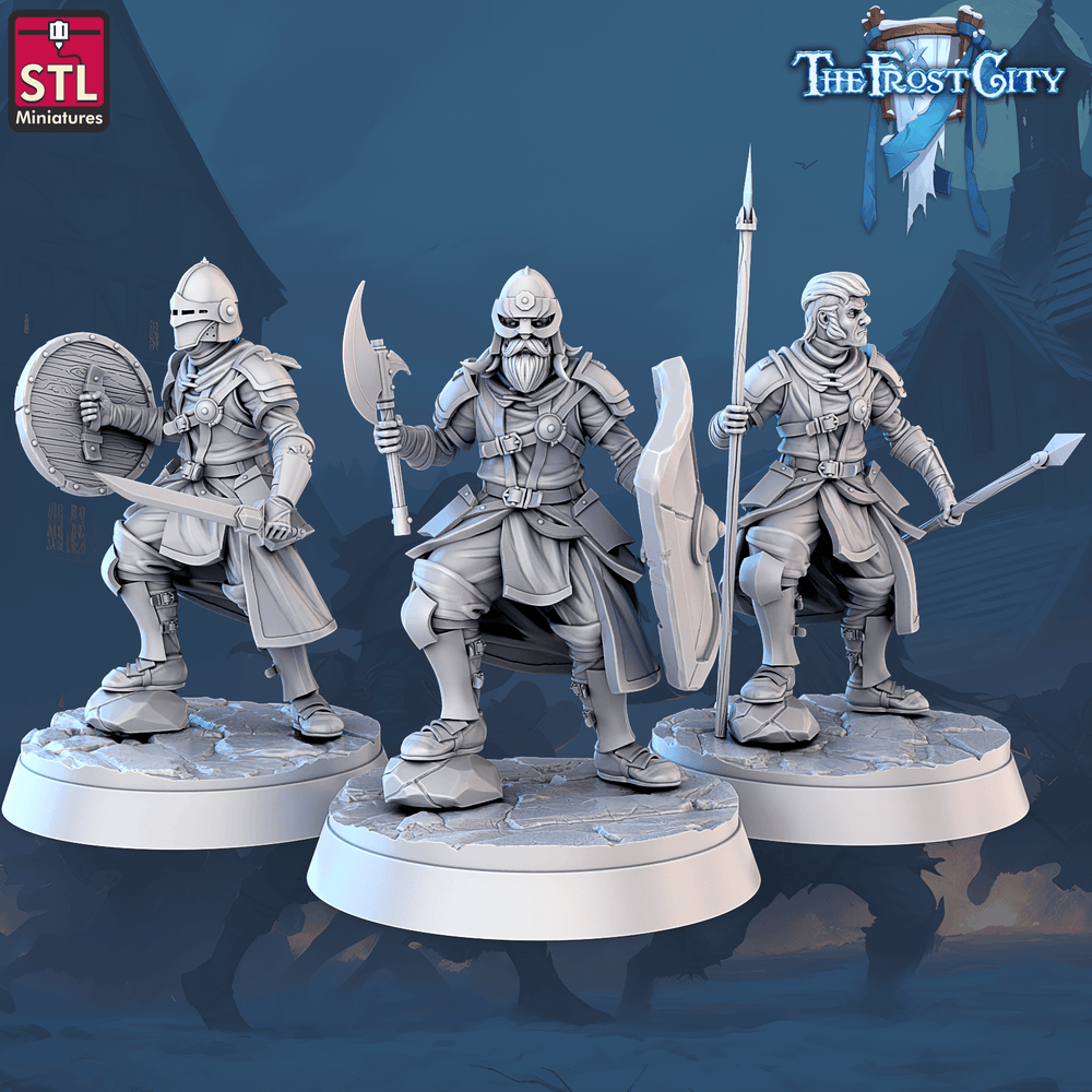 3D Printed STL Miniatures The Frost City Army Knights - Modular 28 - 32mm War Gaming D&D (Online Only)