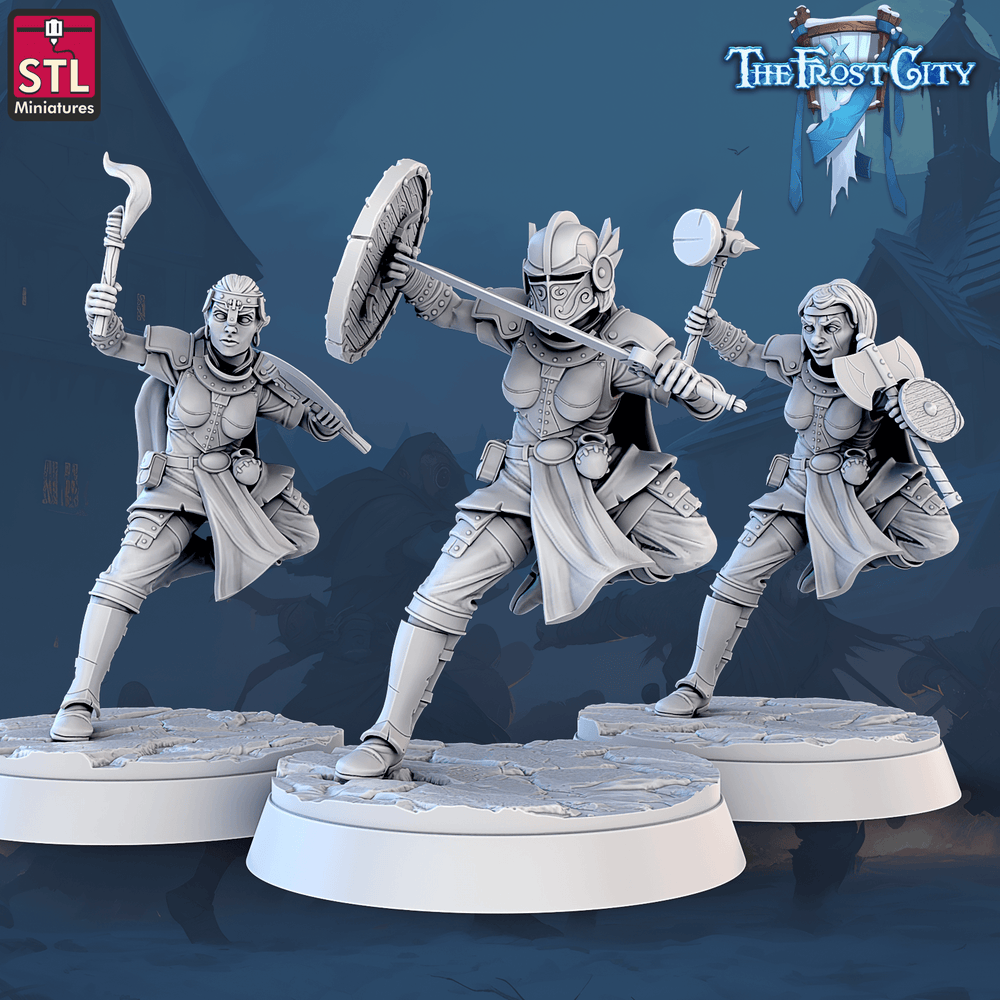 3D Printed STL Miniatures The Frost City Army Knights - Modular 28 - 32mm War Gaming D&D (Online Only)