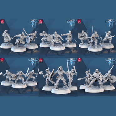 3D Printed STL Miniatures The Frost City Army Soldiers Sets - Modular 28 - 32mm War Gaming D&D (Online Only)