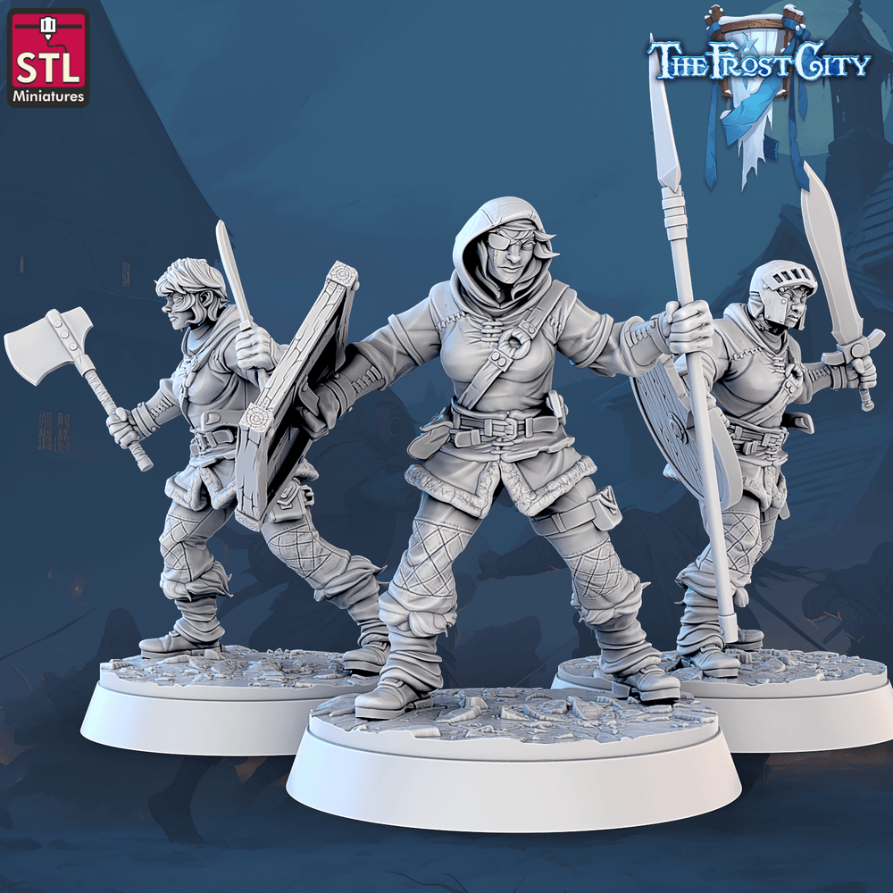 3D Printed STL Miniatures The Frost City Army Soldiers Sets - Modular 28 - 32mm War Gaming D&D (Online Only)