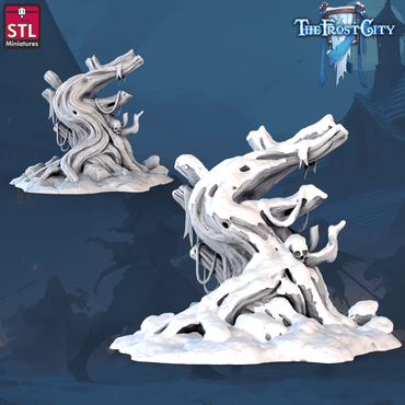 3D Printed STL Miniatures The Frost City Dead Trees 28 - 32mm War Gaming D&D (Online Only)