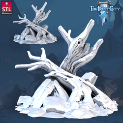 3D Printed STL Miniatures The Frost City Dead Trees 28 - 32mm War Gaming D&D (Online Only)