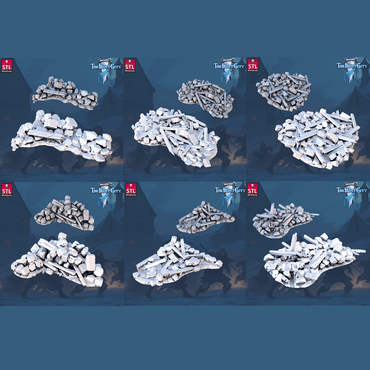 3D Printed STL Miniatures The Frost City Debris 28 - 32mm War Gaming D&D (Online Only)