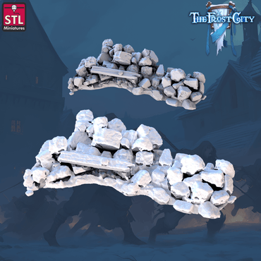3D Printed STL Miniatures The Frost City Debris 28 - 32mm War Gaming D&D (Online Only)
