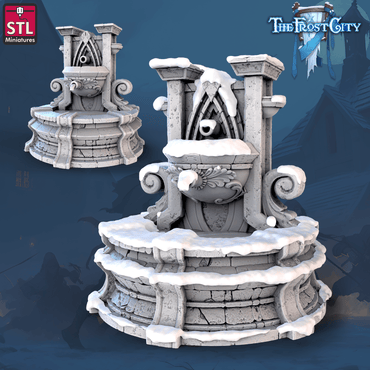 3D Printed STL Miniatures The Frost City Fountain 28 - 32mm War Gaming D&D (Online Only)