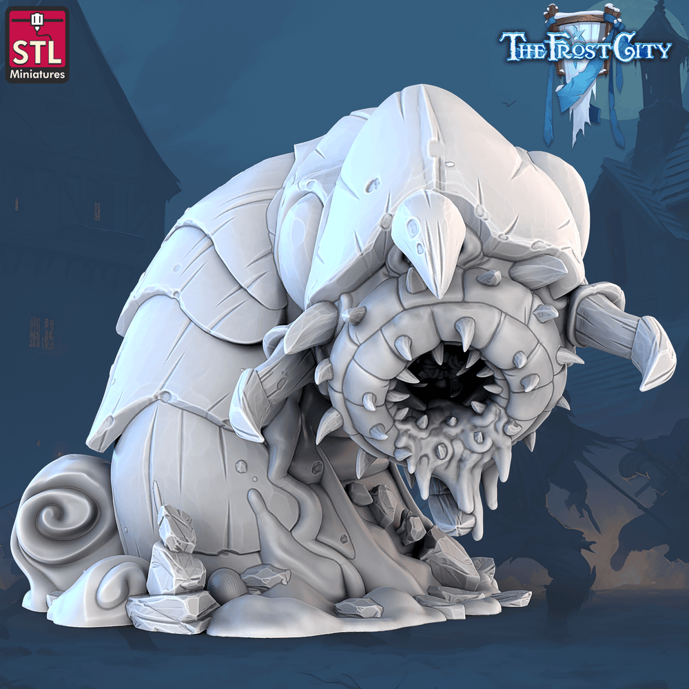 3D Printed STL Miniatures The Frost City Giants Worms 28 - 32mm War Gaming D&D (Online Only)