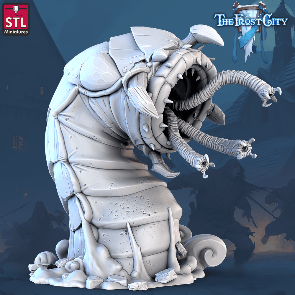 3D Printed STL Miniatures The Frost City Giants Worms 28 - 32mm War Gaming D&D (Online Only)