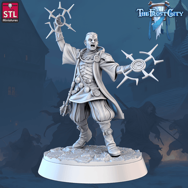 3D Printed STL Miniatures The Frost City Mages 28 - 32mm War Gaming D&D (Online Only)