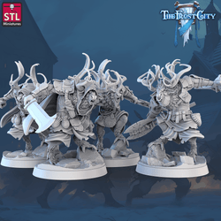3D Printed STL Miniatures The Frost City Rangifers Set 28 - 32mm War Gaming D&D (Online Only)