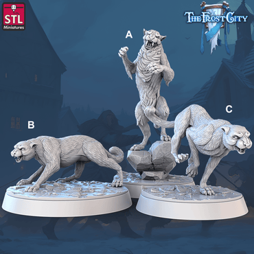 3D Printed STL Miniatures The Frost City Snow Leopards 28 - 32mm War Gaming D&D (Online Only)