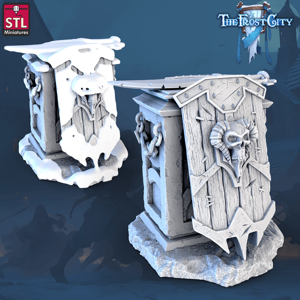 3D Printed STL Miniatures The Frost City Treasure Tokens 28 - 32mm War Gaming D&D (Online Only)