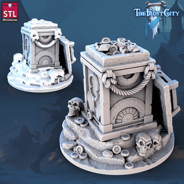3D Printed STL Miniatures The Frost City Treasure Tokens 28 - 32mm War Gaming D&D (Online Only)