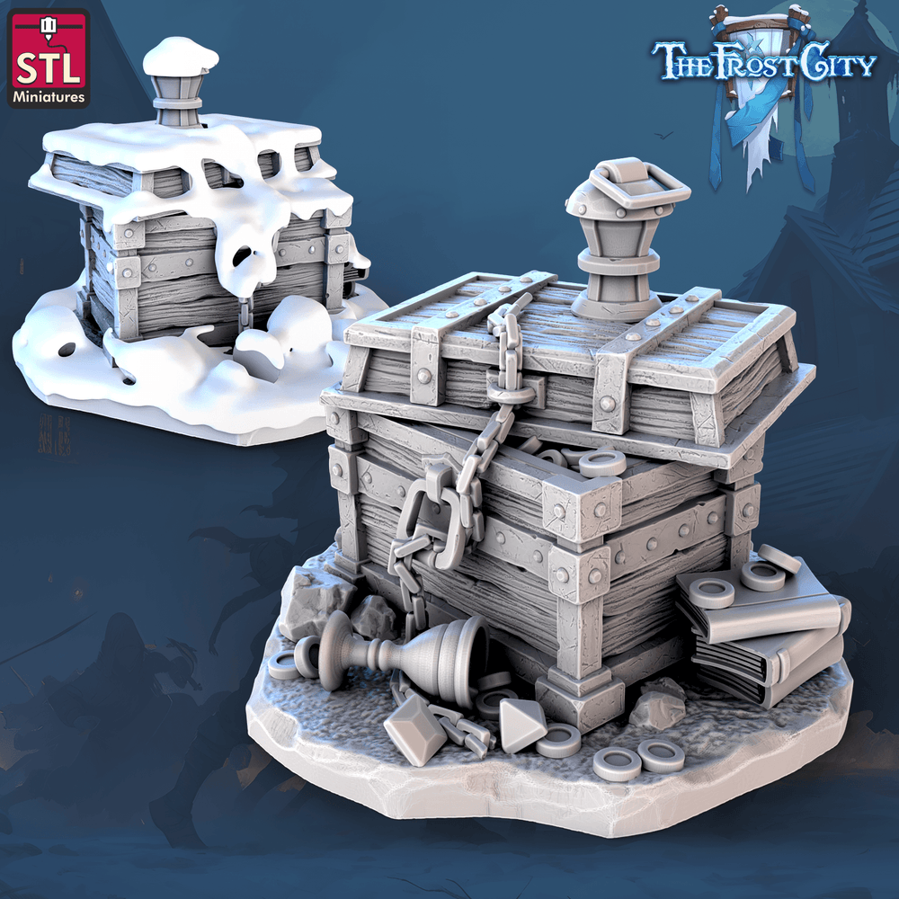 3D Printed STL Miniatures The Frost City Treasure Tokens 28 - 32mm War Gaming D&D (Online Only)