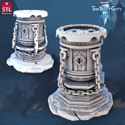 3D Printed STL Miniatures The Frost City Treasure Tokens 28 - 32mm War Gaming D&D (Online Only)