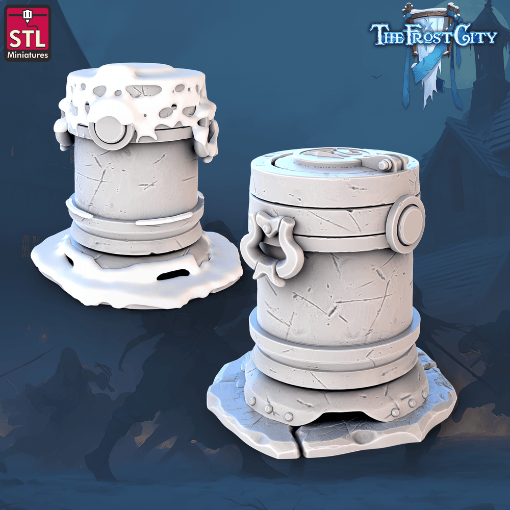 3D Printed STL Miniatures The Frost City Treasure Tokens 28 - 32mm War Gaming D&D (Online Only)