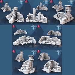 3D Printed STL Miniatures The Frost City Wall Set 28 - 32mm War Gaming D&D (Online Only)