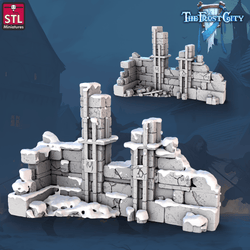 3D Printed STL Miniatures The Frost City Wall Set 28 - 32mm War Gaming D&D (Online Only)
