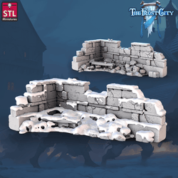 3D Printed STL Miniatures The Frost City Wall Set 28 - 32mm War Gaming D&D (Online Only)