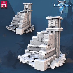 3D Printed STL Miniatures The Frost City Wall Set 28 - 32mm War Gaming D&D (Online Only)