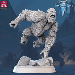 3D Printed STL Miniatures The Frost City White Gorillas 28 - 32mm War Gaming D&D (Online Only)