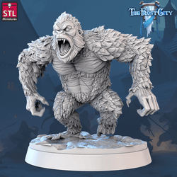 3D Printed STL Miniatures The Frost City White Gorillas 28 - 32mm War Gaming D&D (Online Only)