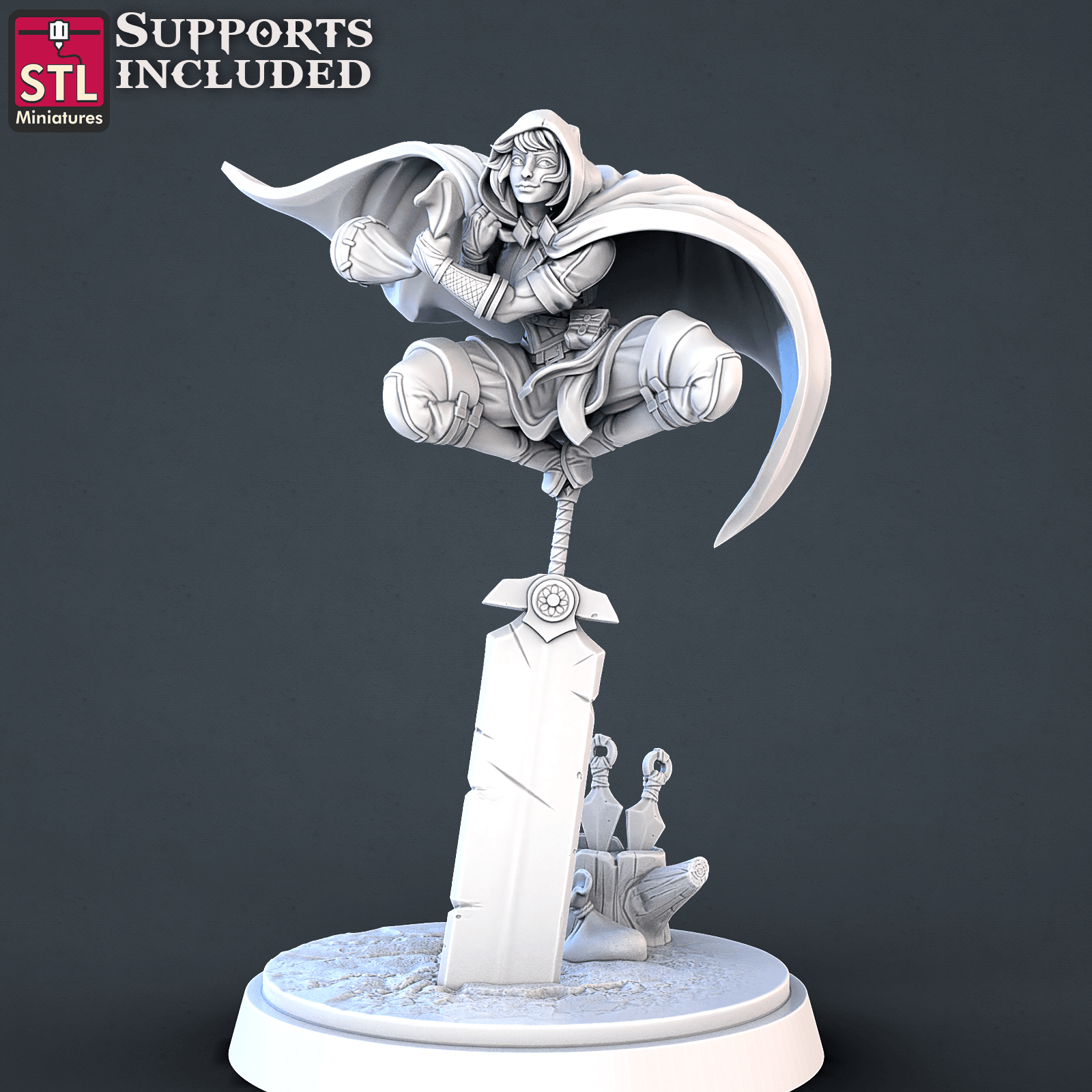 3D Printed STL Miniatures Thief DnD Tribute Set 28mm - 32mm War Gaming D&D (Online Only)