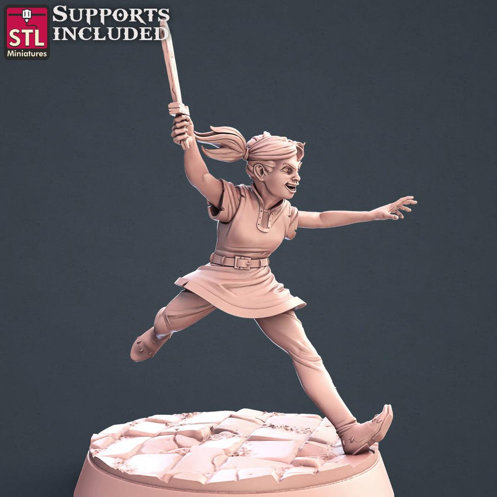 3D Printed STL Miniatures Townsfolks Vol 1 Set Fantasy NPC 2 | 28 - 32mm War Gaming D&D (Online Only)