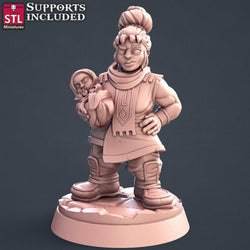 3D Printed STL Miniatures Townsfolks Vol 1 Set Fantasy NPC 2 | 28 - 32mm War Gaming D&D (Online Only)