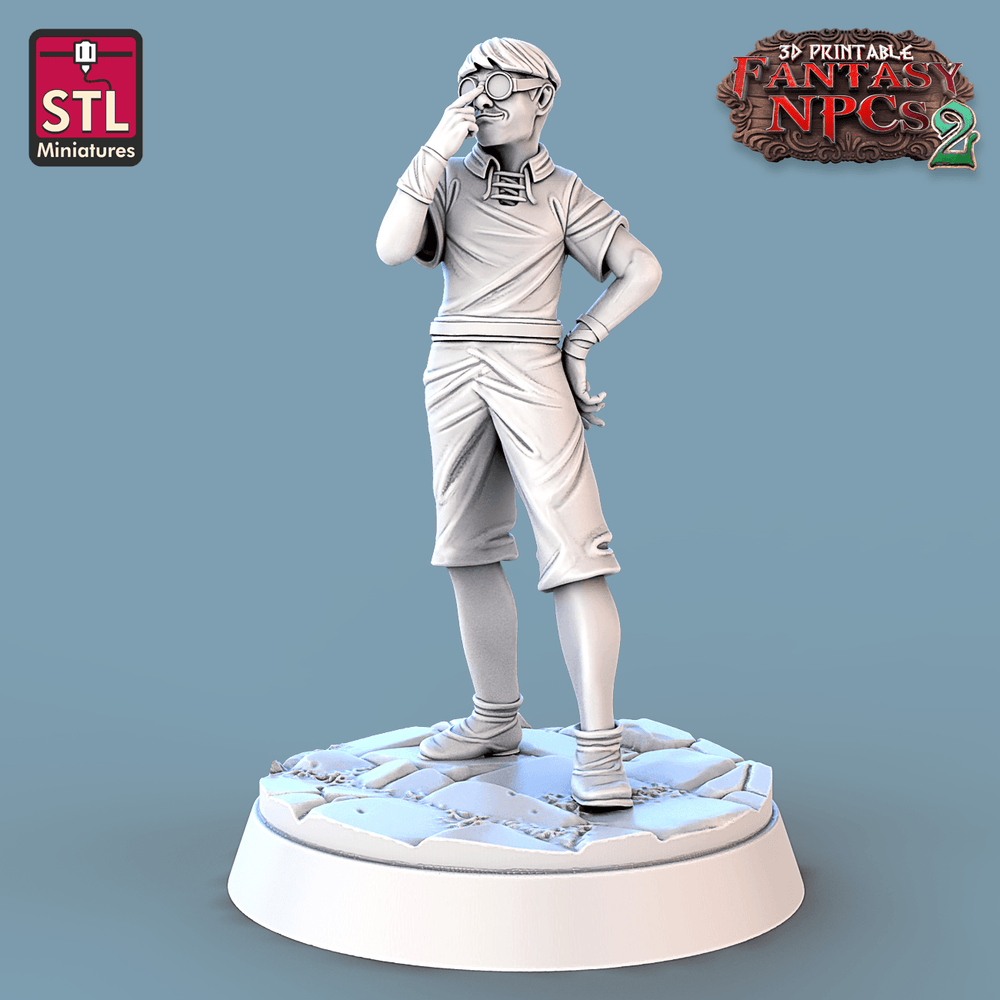 3D Printed STL Miniatures Townsfolks Vol 2 Set Fantasy NPC 2 | 28 - 32mm War Gaming D&D (Online Only)