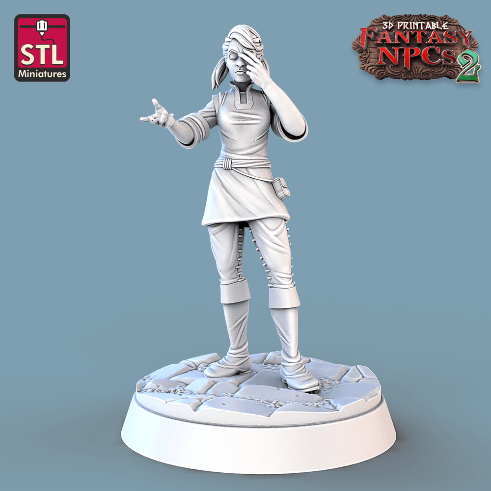 3D Printed STL Miniatures Townsfolks Vol 2 Set Fantasy NPC 2 | 28 - 32mm War Gaming D&D (Online Only)