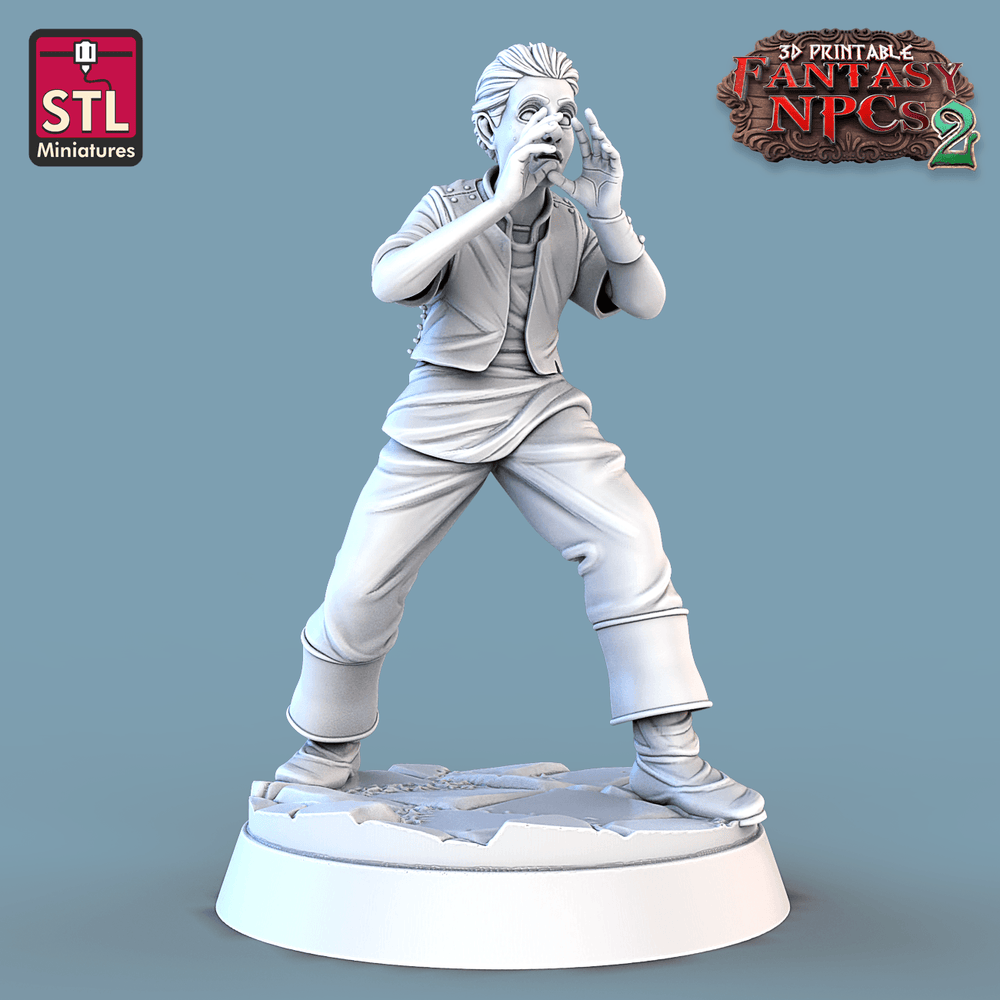 3D Printed STL Miniatures Townsfolks Vol 2 Set Fantasy NPC 2 | 28 - 32mm War Gaming D&D (Online Only)