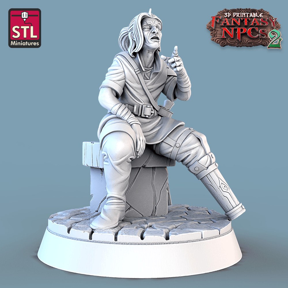 3D Printed STL Miniatures Townsfolks Vol 2 Set Fantasy NPC 2 | 28 - 32mm War Gaming D&D (Online Only)