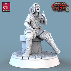 3D Printed STL Miniatures Townsfolks Vol 2 Set Fantasy NPC 2 | 28 - 32mm War Gaming D&D (Online Only)