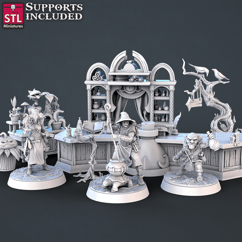 3D Printed STL Miniatures Toxic Vendor Set 28mm - 32mm War Gaming D&D (Online Only)