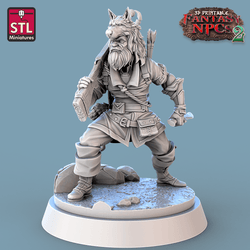 3D Printed STL Miniatures Trophy Hunter Set Fantasy NPC 2 | 28 - 32mm War Gaming D&D (Online Only)