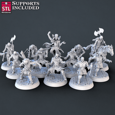 3D Printed STL Miniatures Undead Set 28mm - 32mm War Gaming D&D (Online Only)