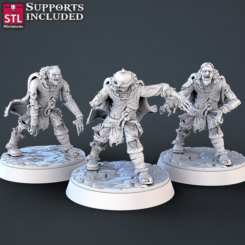 3D Printed STL Miniatures Undead Set 28mm - 32mm War Gaming D&D (Online Only)